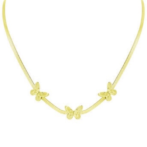 Jewelry - 18K GOLD PLATED STAINLESS STEEL BUTTERFLY NECKLACE